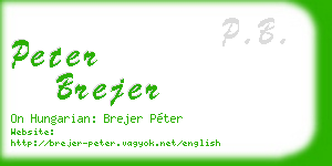 peter brejer business card
