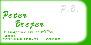 peter brejer business card